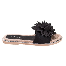 Anesia Paris Stílusos papucs díszítéssel fekete
