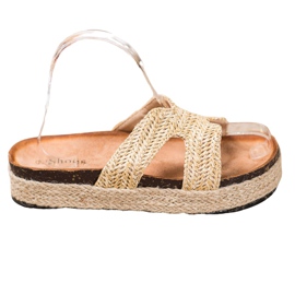 SHELOVET Kényelmes alkalmi papucs barna