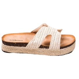 SHELOVET Kényelmes alkalmi papucs barna