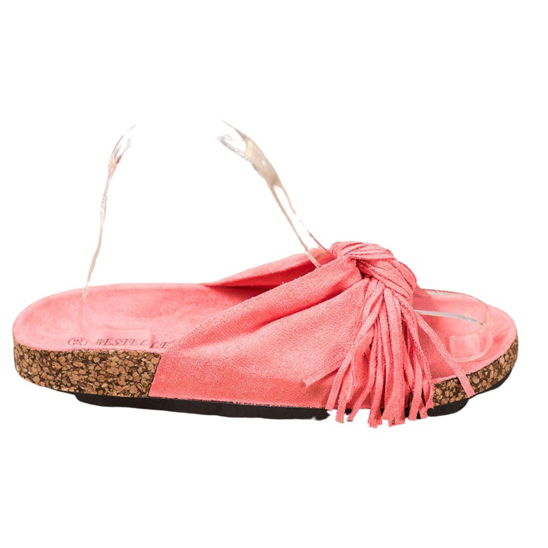 Bestelle Velúr papucs szegéllyel piros