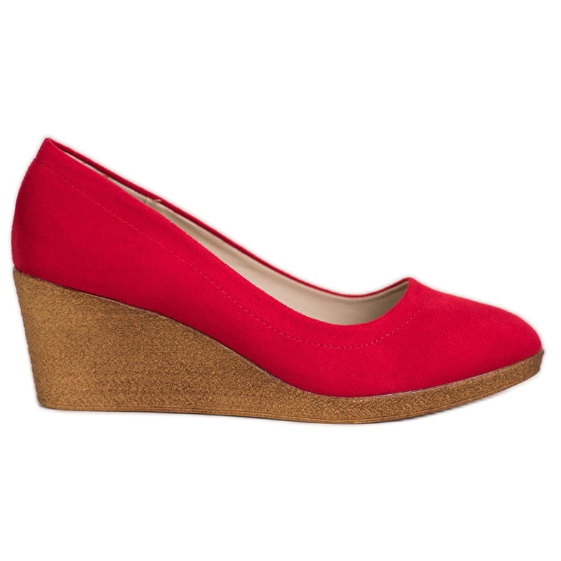 Goodin Velúr ék szivattyúk piros Goodin Velúr ék szivattyúk piros