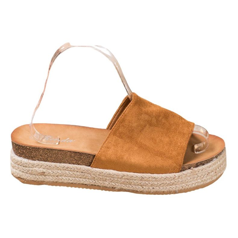 Renda Velúr papucs a platformon barna