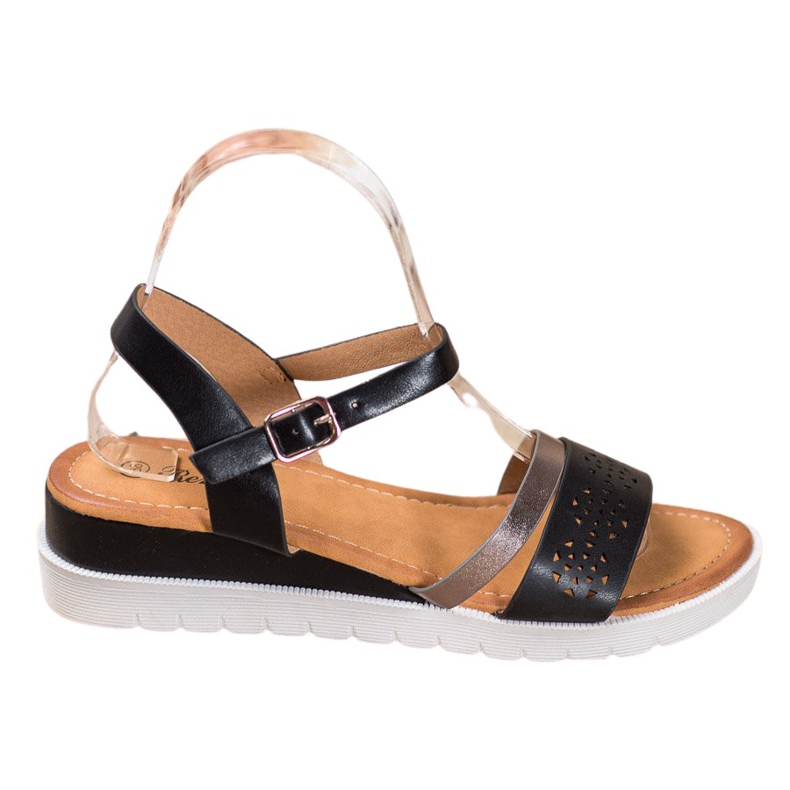 Renda Ék szandál Eco bőrrel fekete