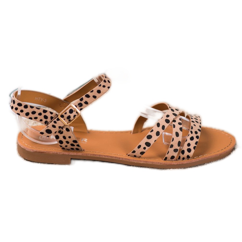 SHELOVET Szandál lapos sarkon bézs