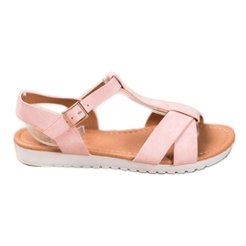 SHELOVET Rózsaszín textil szandál SHELOVET Rózsaszín textil szandál