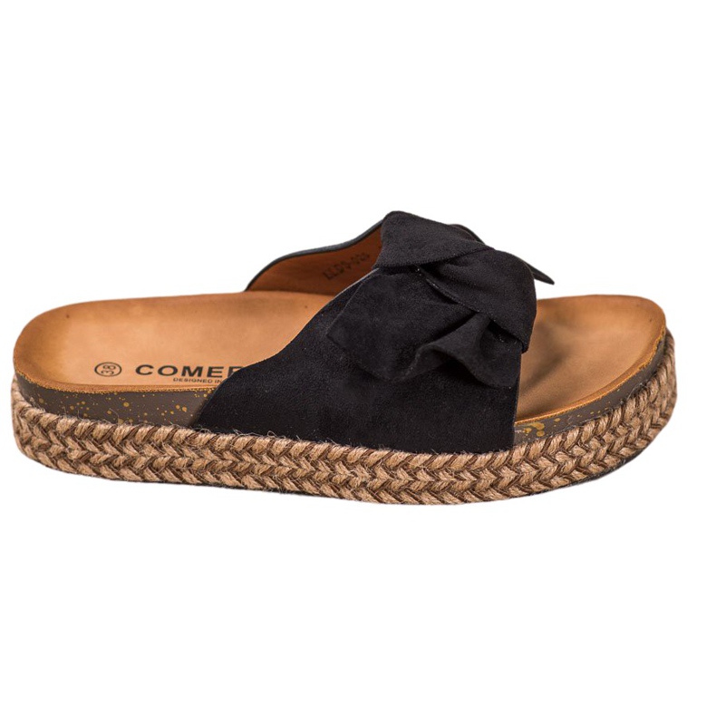 Comer Papucs a magas platformon fekete