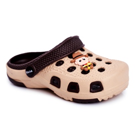 Giolan Gyermek barna hab Crocs Brown Cowboy papucs