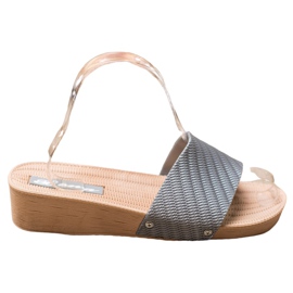 Bona Stílusos ék papucs szürke