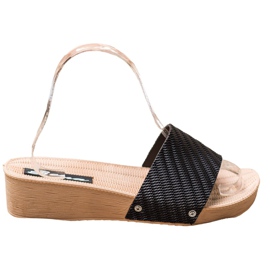 Bona Stílusos ék papucs fekete Bona Stílusos ék papucs fekete