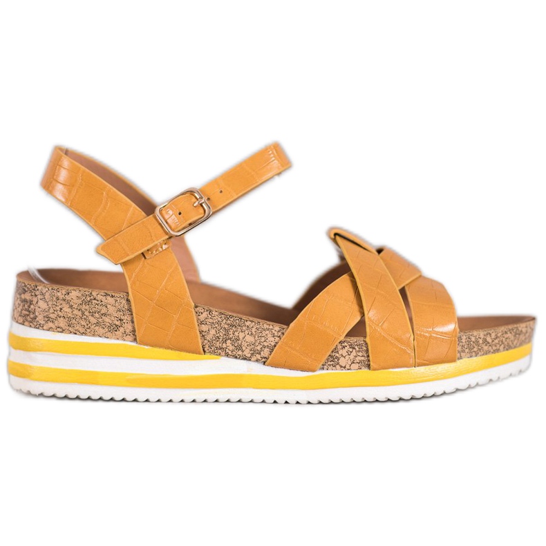 Comer Sárga szandál Eco bőrrel