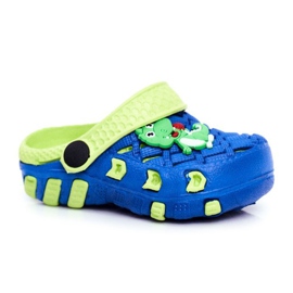 Gyermek papucs Hab Crocs Navy Blue Crocodile Casper kék sárga Gyermek papucs Hab Crocs Navy Blue Crocodile Casper kék sárga