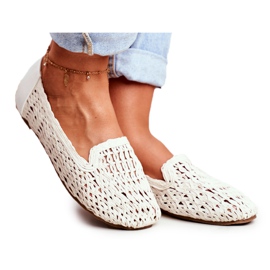 Női balerinák Lu Boo fonott fehér 4Ever