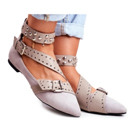 Lu Boo balerina Spitz csíkos szegecsekkel, szürke eszteria Lu Boo balerina Spitz csíkos szegecsekkel, szürke eszteria