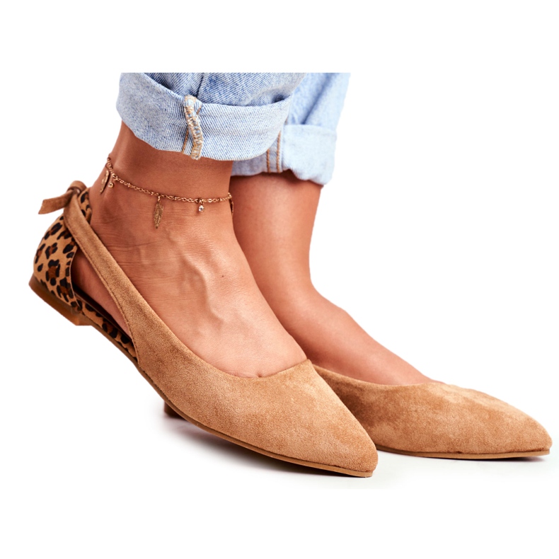 Lu Boo balerina Spitz Suede Camel Jobb barna