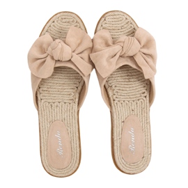 Női bézs espadrilles papucs YT-98 Beige Ii Műfaj