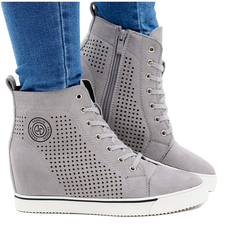 Női tornacipő Lu Boo High Openwork Grey Xenia szürke