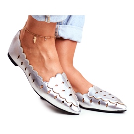 Lu Boo női balerinák ezüst metál Dianna szürke Lu Boo női balerinák ezüst metál Dianna szürke