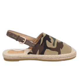 Espadrilles nyitott sarkú camo HH-119 Camouflage zöld Espadrilles nyitott sarkú camo HH-119 Camouflage zöld
