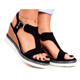 BUGO Női szandál Wedge Fekete Rosa