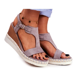 BUGO Női szandál Wedge Grey Rosa szürke