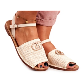 Bézs színű női lapos szandál Lu Boo Fonott Felicia Bézs színű női lapos szandál Lu Boo Fonott Felicia