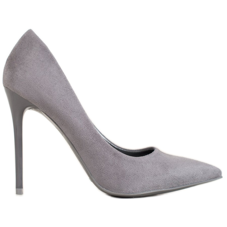 Small Swan Szürke stilettó velúrral