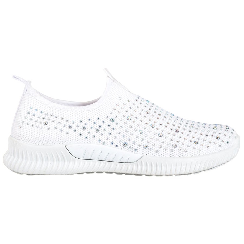 SHELOVET Fehér cipő kristályokkal