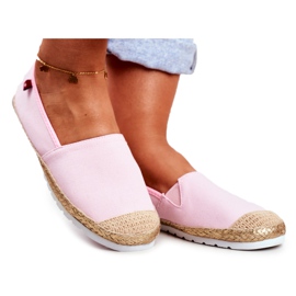 Női espadrilles, fonott talp rózsaszín Big Star DD274728
