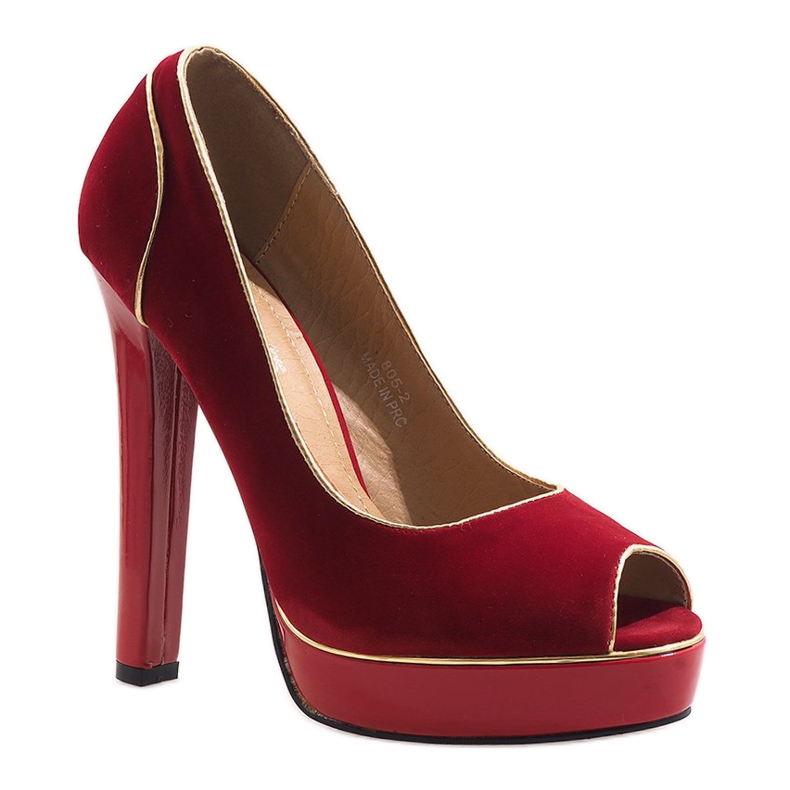 Klasszikus Stilettos On The Platform 805 Red piros