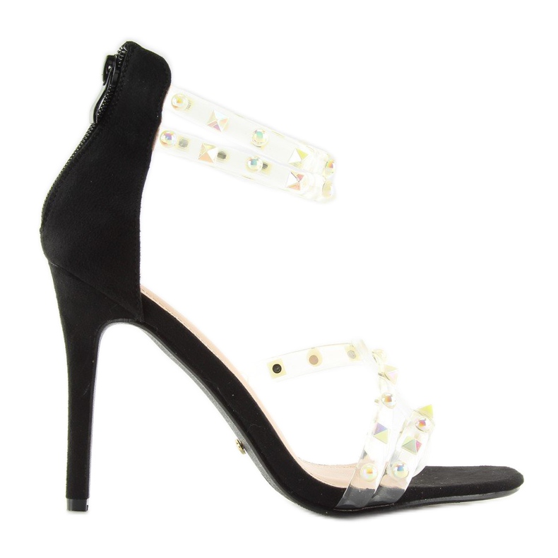 Szandál szilikon pántokkal fekete NF-25P Fekete