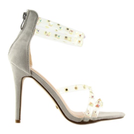 Szandál szilikon pántokkal NF-25P Szürke