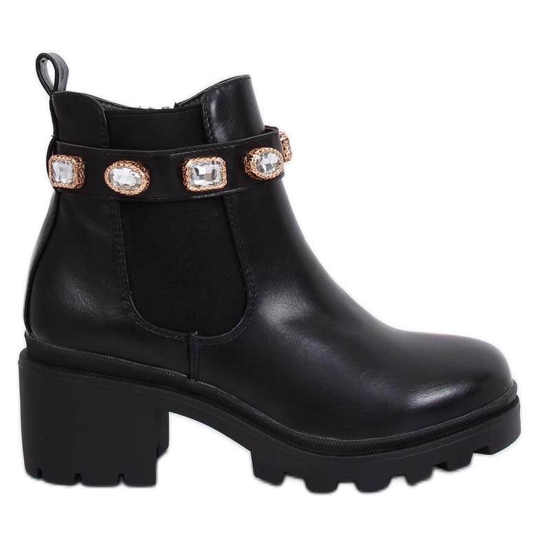 Fekete Chelsea csizma, fekete HE107 Fekete