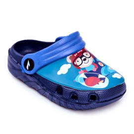 Gyermek papucs Hab Crocs Navy Blue Teddy Bear Pilot SuperFly sötétkék kék Gyermek papucs Hab Crocs Navy Blue Teddy Bear Pilot SuperFly sötétkék kék