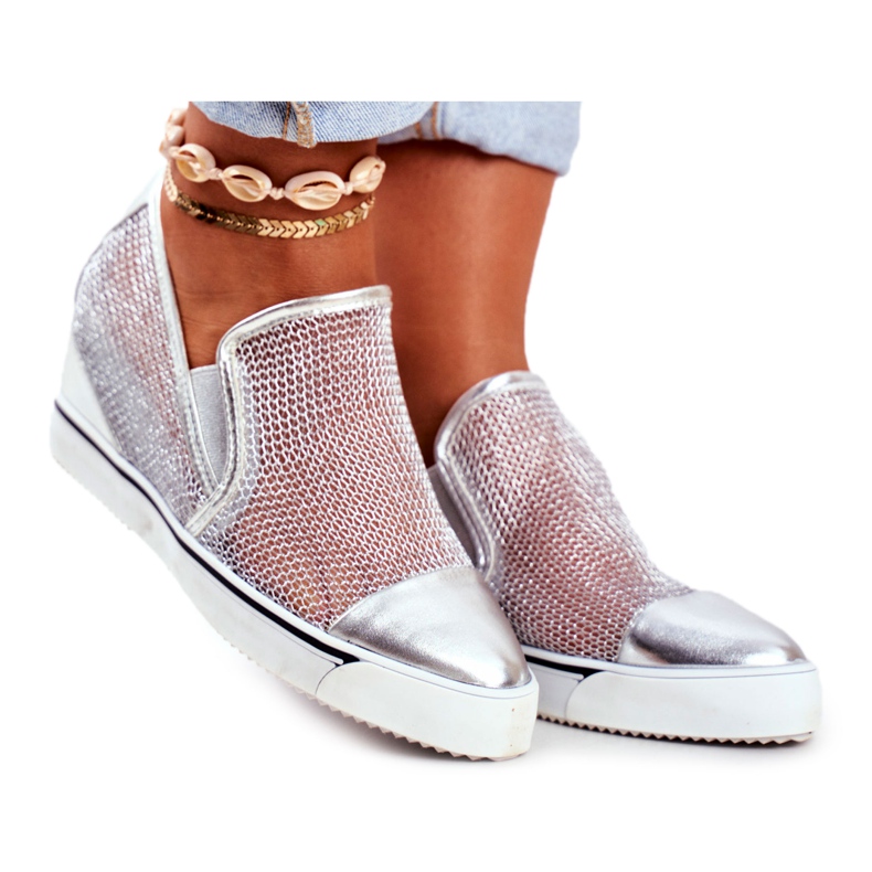 Női Lu Boo cipők ezüst Morgono hálóval szürke