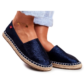 Női espadrilles fonott talp Navy Blue Big Star DD274A147 sötétkék