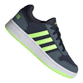 Adidas Hoops 2.0 Jr FW3171 cipő fekete sötétkék zöld