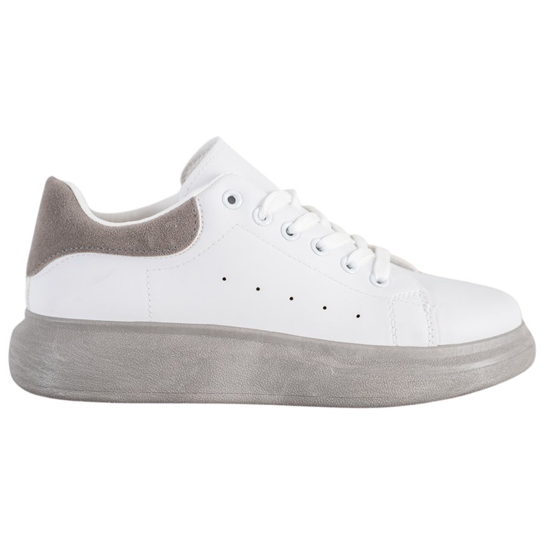 SHELOVET Cipők a szürke platformon fehér