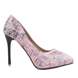 Bézs magassarkú virágokkal 0116-3 barna sokszínű