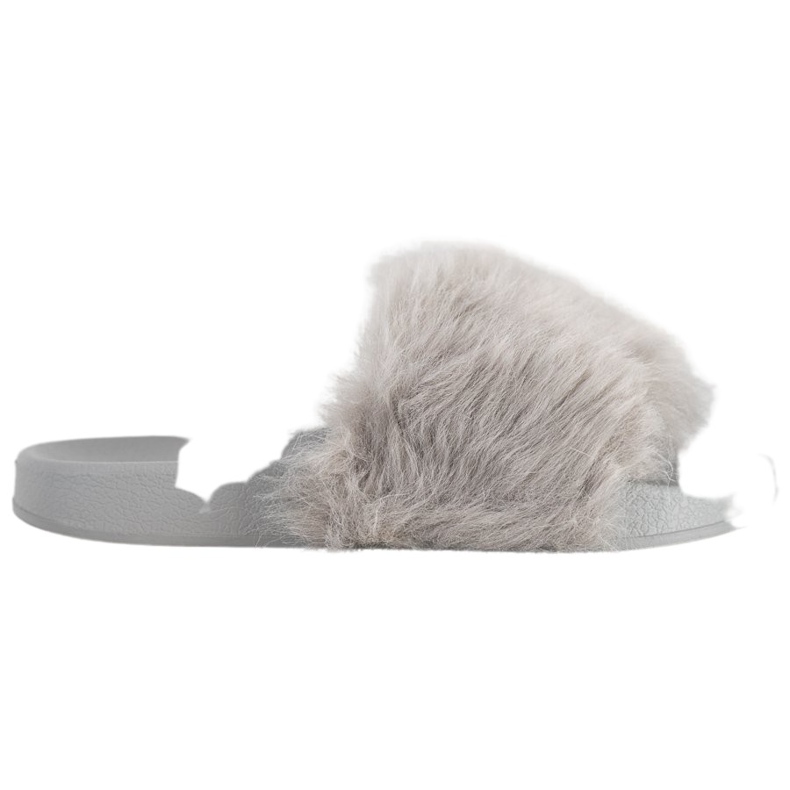 SHELOVET Gumi papucs szőrrel szürke