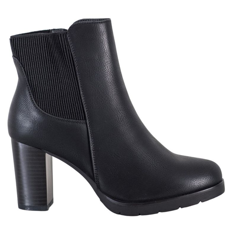 J. Star Stílusos magas sarkú csizma fekete