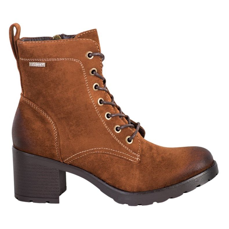 VINCEZA velúr csizma barna