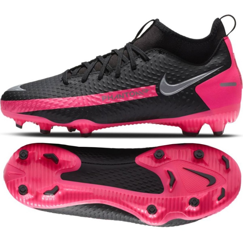 Nike Phantom Gt Academy Df FG / MG Jr CW6694-006 futballcipő sokszínű fekete Nike Phantom Gt Academy Df FG / MG Jr CW6694-006 futballcipő sokszínű fekete