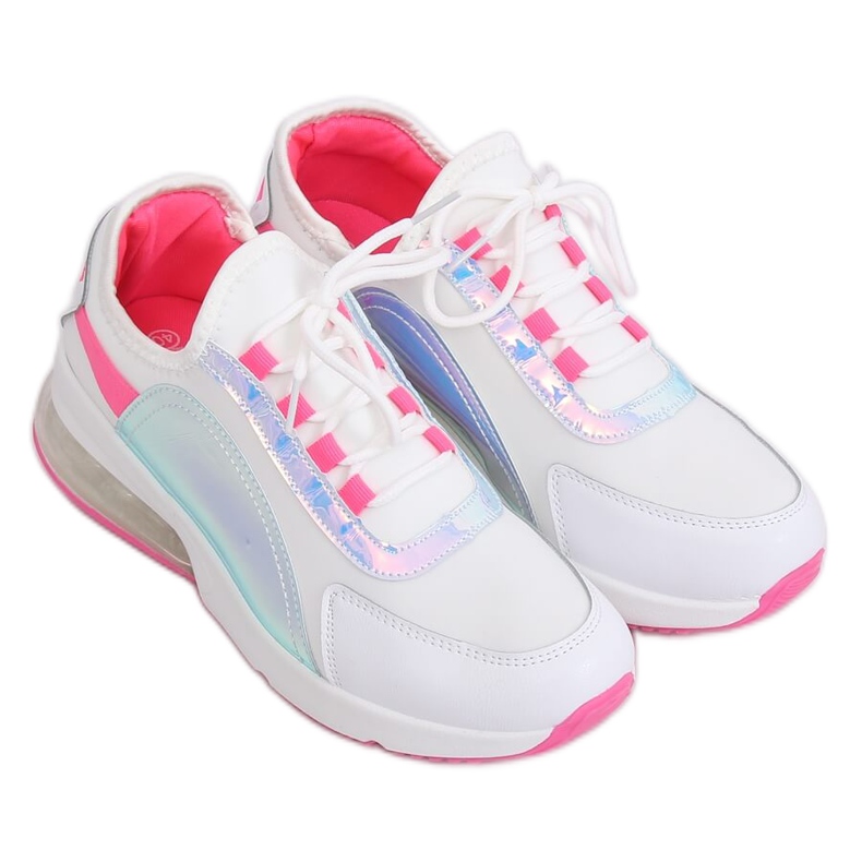 Fehér női sportcipő F-3336 WHITE / FUSHIA rózsaszín