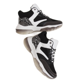 Fekete 2000-C06 Fekete magas cipők