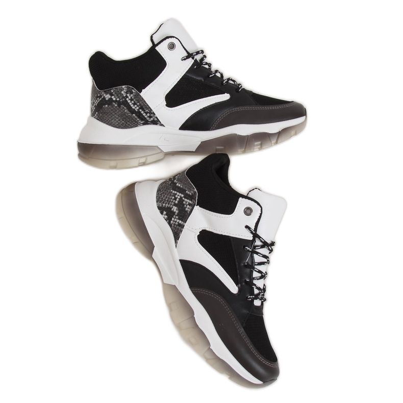 Fekete 2000-C06 Fekete magas cipők