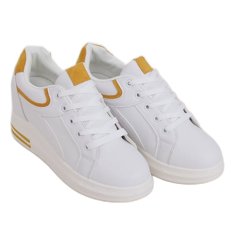 Fehér BY-0370 FEHÉR / SÁRGA cipők egy rejtett égen