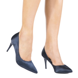 Navy blue szivattyúk LEI-160 sarkon sötétkék Navy blue szivattyúk LEI-160 sarkon sötétkék