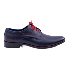 Mario Boschetti Férfi Brogues, Elegáns bőr, Navy Blue Menelaos piros sötétkék