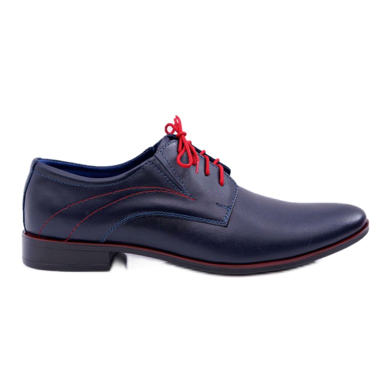 Mario Boschetti Férfi Brogues, Elegáns bőr, Navy Blue Menelaos piros sötétkék