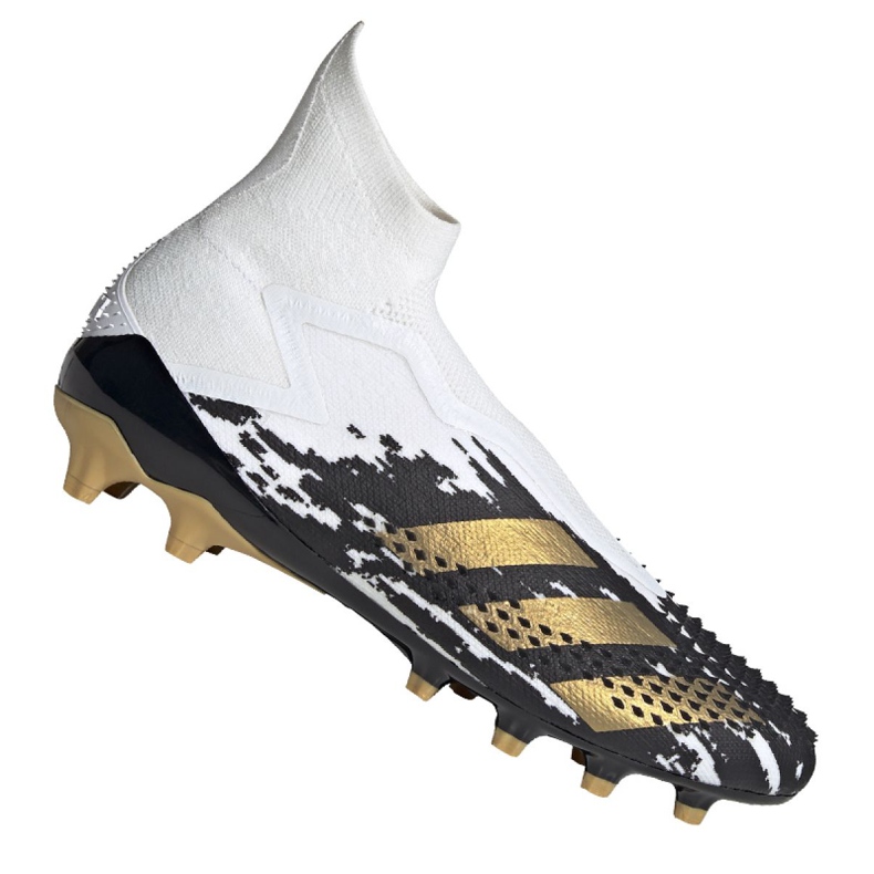 Adidas Predator 20+ Ag M FW9761 futballcipő szürke / ezüst, fehér, fekete, arany fehér